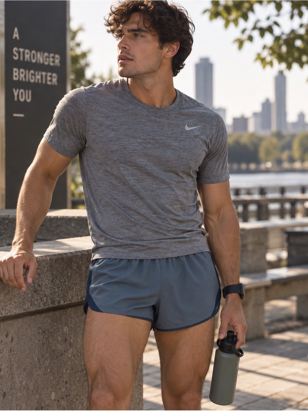 HIIT by ASOS Men’s 3” Unlined Running Shorts Slate Blue Sz S